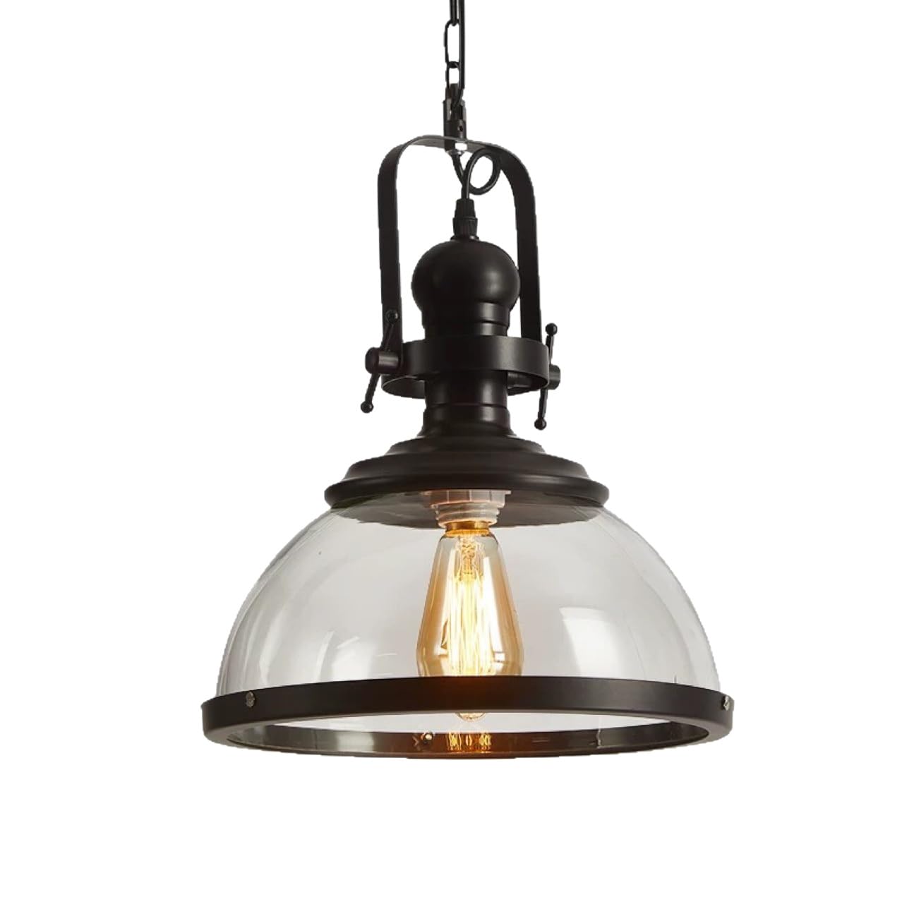 Lámpara colgante de comedor negra E27 regulable para iluminar mesas de cocina oscuras 7