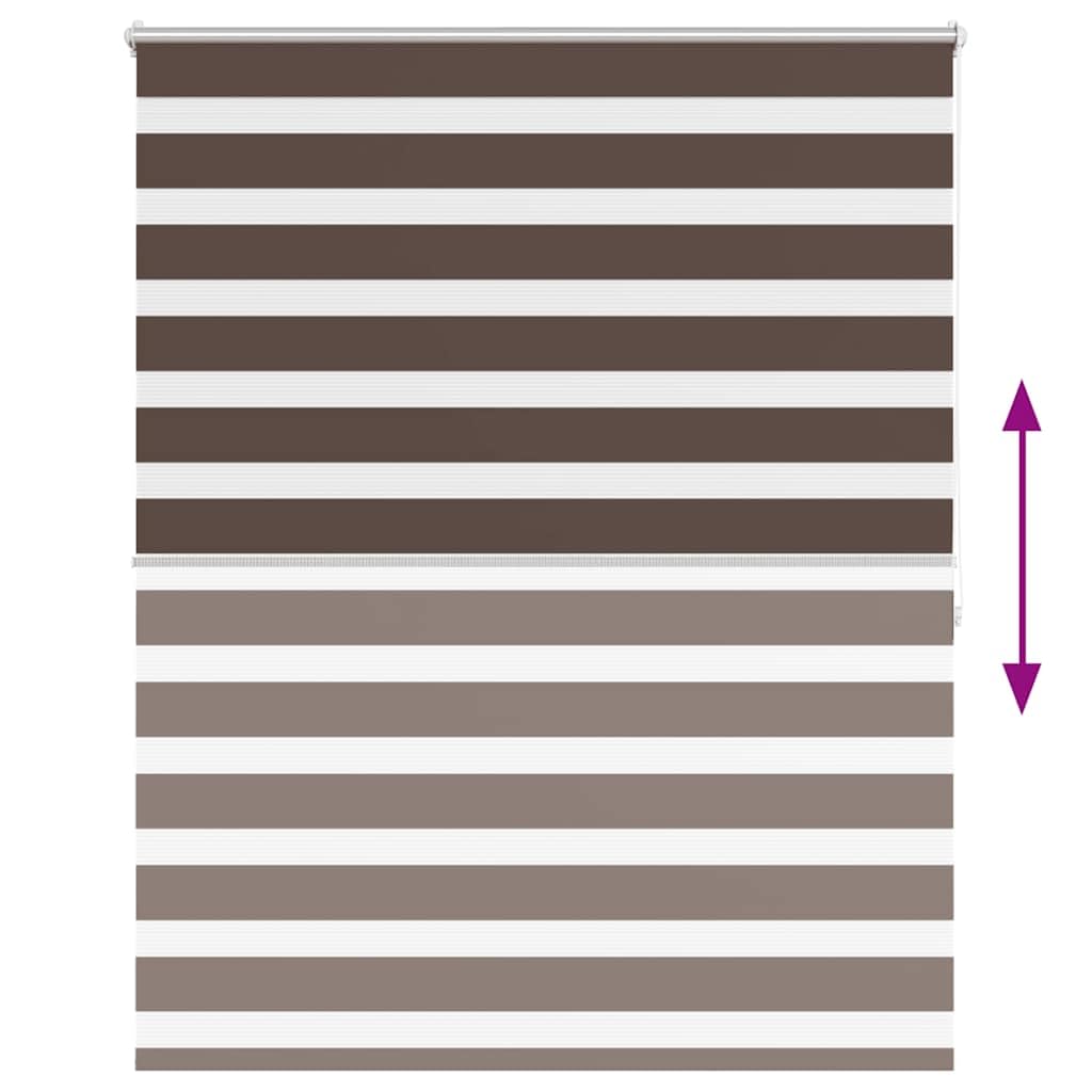 Hothingwell Tenda a rullo zebrato caffè, 136,7 x 175 cm, tenda veneziana Zebra 140 cm, tessuto opaco e trasparente in poliestere, guida in alluminio 140 inclusa