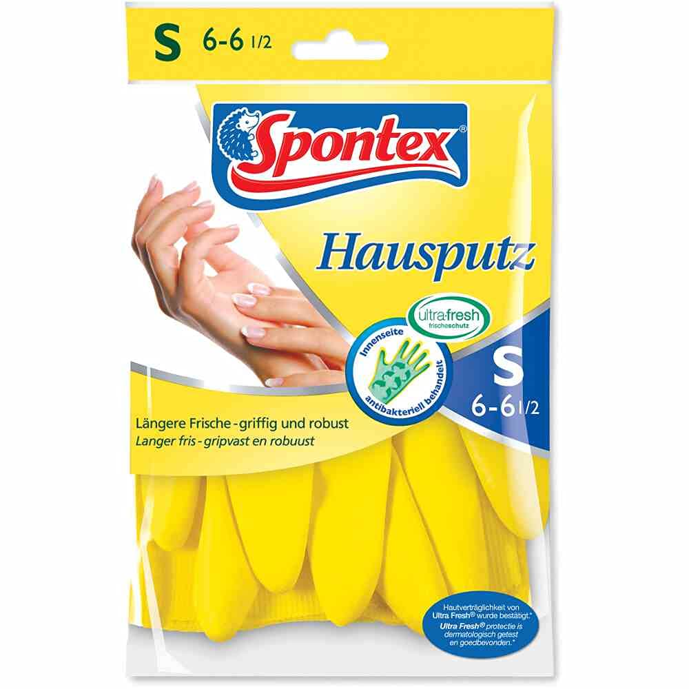 Spontex 121-10026 Handschuhe Hausputz, Größe S, gelb (1 Paar) Drogerie & Körperpflege
