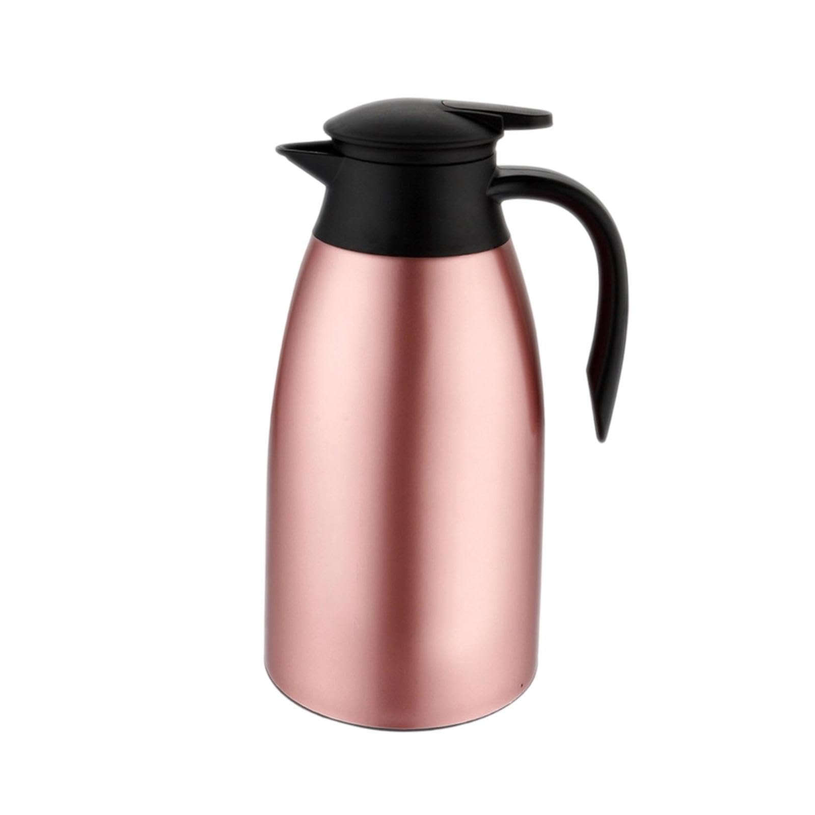 Caraffa Termica in Acciaio Inox per caffè E tè, Dispenser di Bevande in Silicone con 24 Ore, Ideale per Ufficio E Casa, Oro Rosa