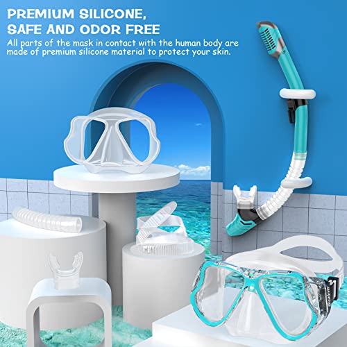 Greatever Dry Snorkel Set,Panoramic Wide View Anti-Fog Scuba Diving Mask,Professional Snorkeling Gear for Adults Kids by Greatever - Image 5