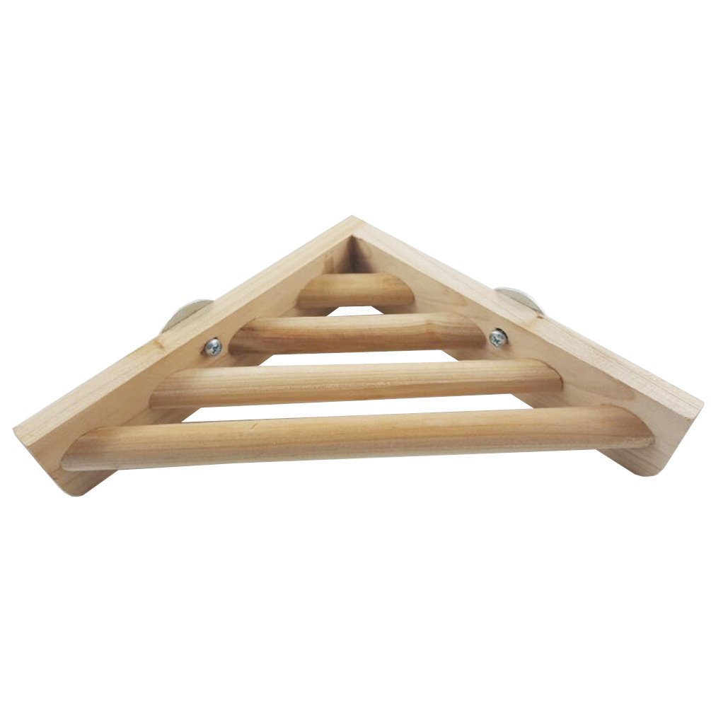 Buy Wooden Parrot Bird Cage Wood Corner Shelf Laddered Platform for Pet