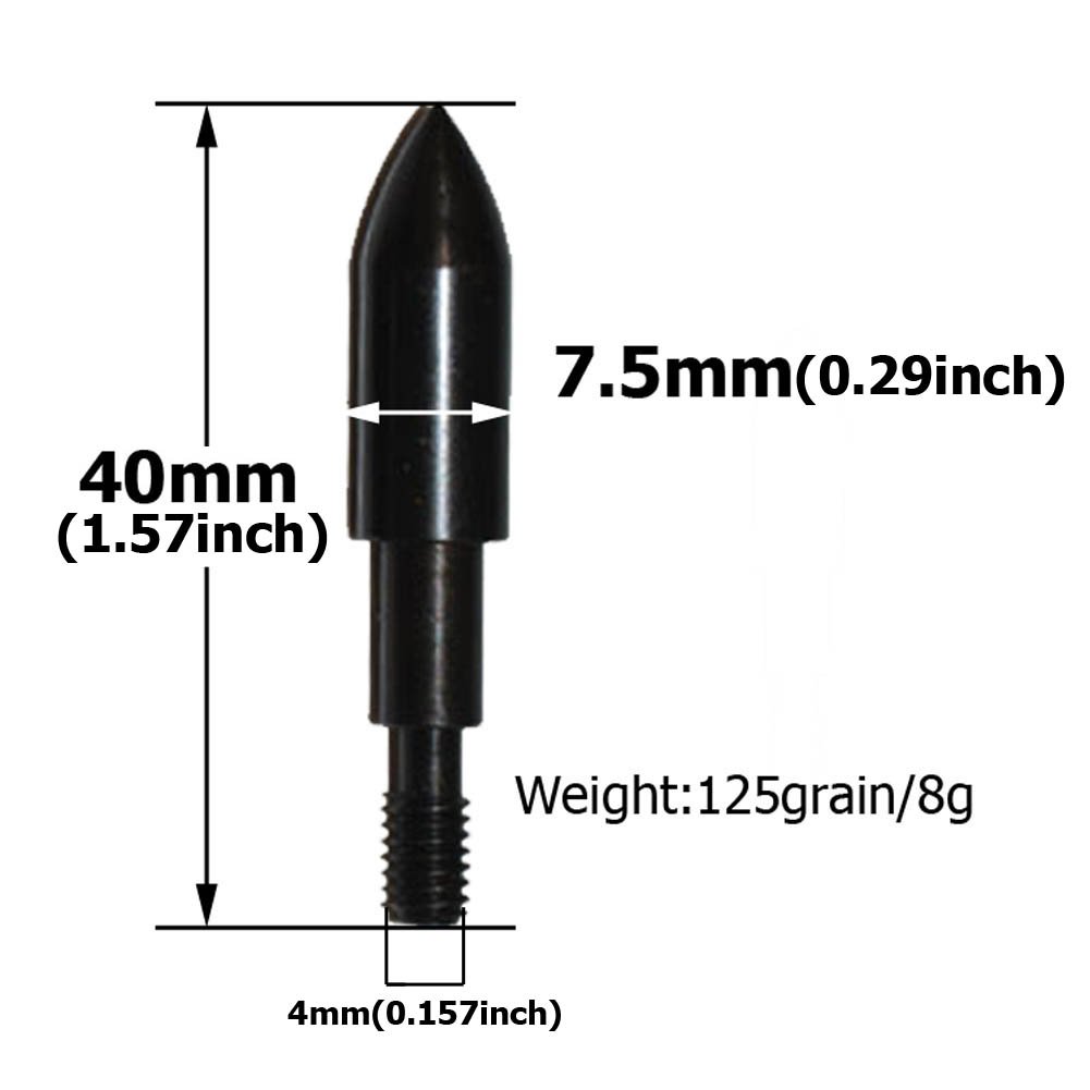 Punte Freccia Per Arco 12 Pezzi - Acciaio Inox, Pesi 100-300 Grani, Filettatura 8-32, Per Bersaglio E Caccia - Foto 3