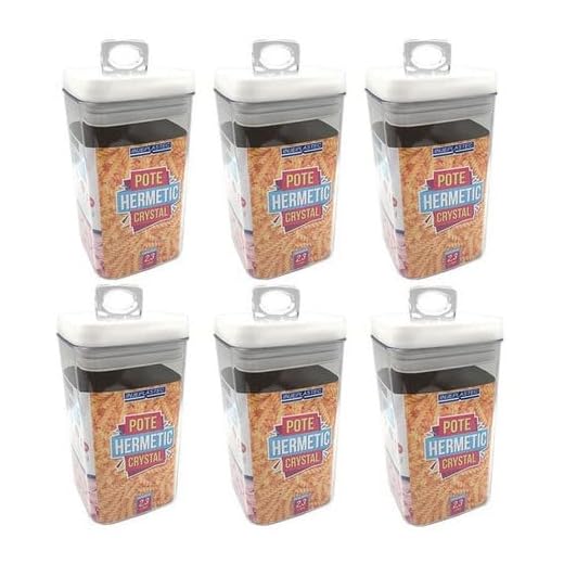 Kit 6 Potes Herméticos Acrílico Cozinha Mantimentos Tampa Trava 2,3 Litros