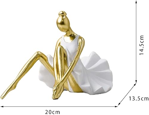 Miniatura 5 de Estatuas de resina de bailarina, estatuilla, regalos de recuerdo moderno, esculturas de bailarina, figura para niñas, para estantería, mesa de