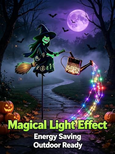 ChayWillow Halloween Witch Solar Garden Stake Light Multicolor LED - image 4