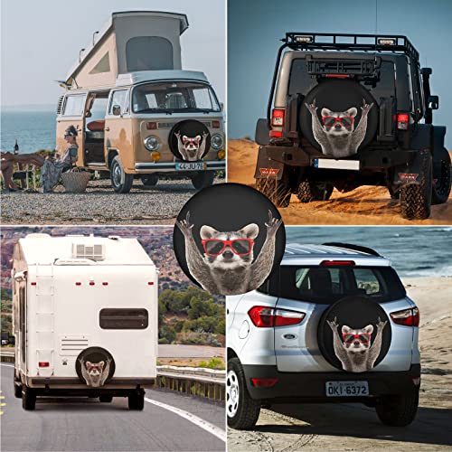 Spare Tire Cover Raccoon Wheel Tire Cover Waterproof Sun Protection Universal Fit for Trailers Rv SUV Truck Camper Travel 15 Inch - Image 4