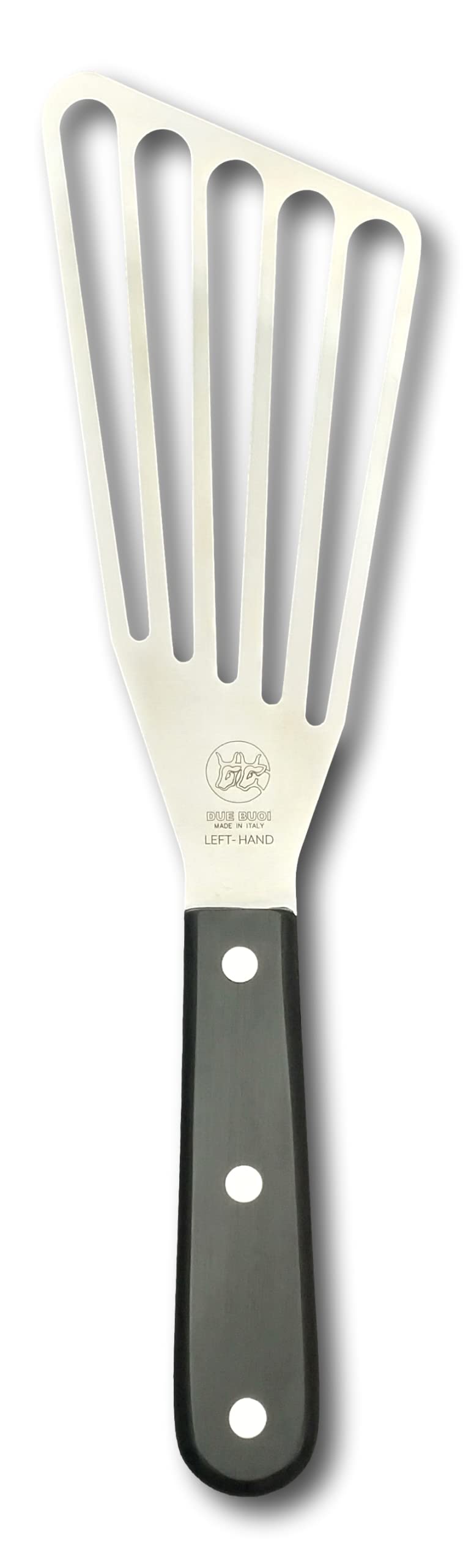 DUE BUOIFlexible Left Hand Turner Spatula Blade dimension 3" x 6"1/3. Professional quality restaurant. Kitchen bbq grill griddle fish fry. ICQ Approved.