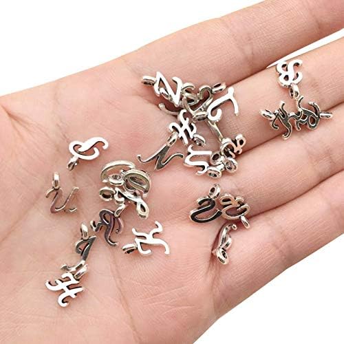 WOCRAFT 130Pcs ABC Letter Alphabet Mini A-Z Letter Charms for Personalization Jewelry Making Alphabetic Loose Beads Set DIY Crafts Charms for DIY Necklace Bracelet Set of 5 (10932)