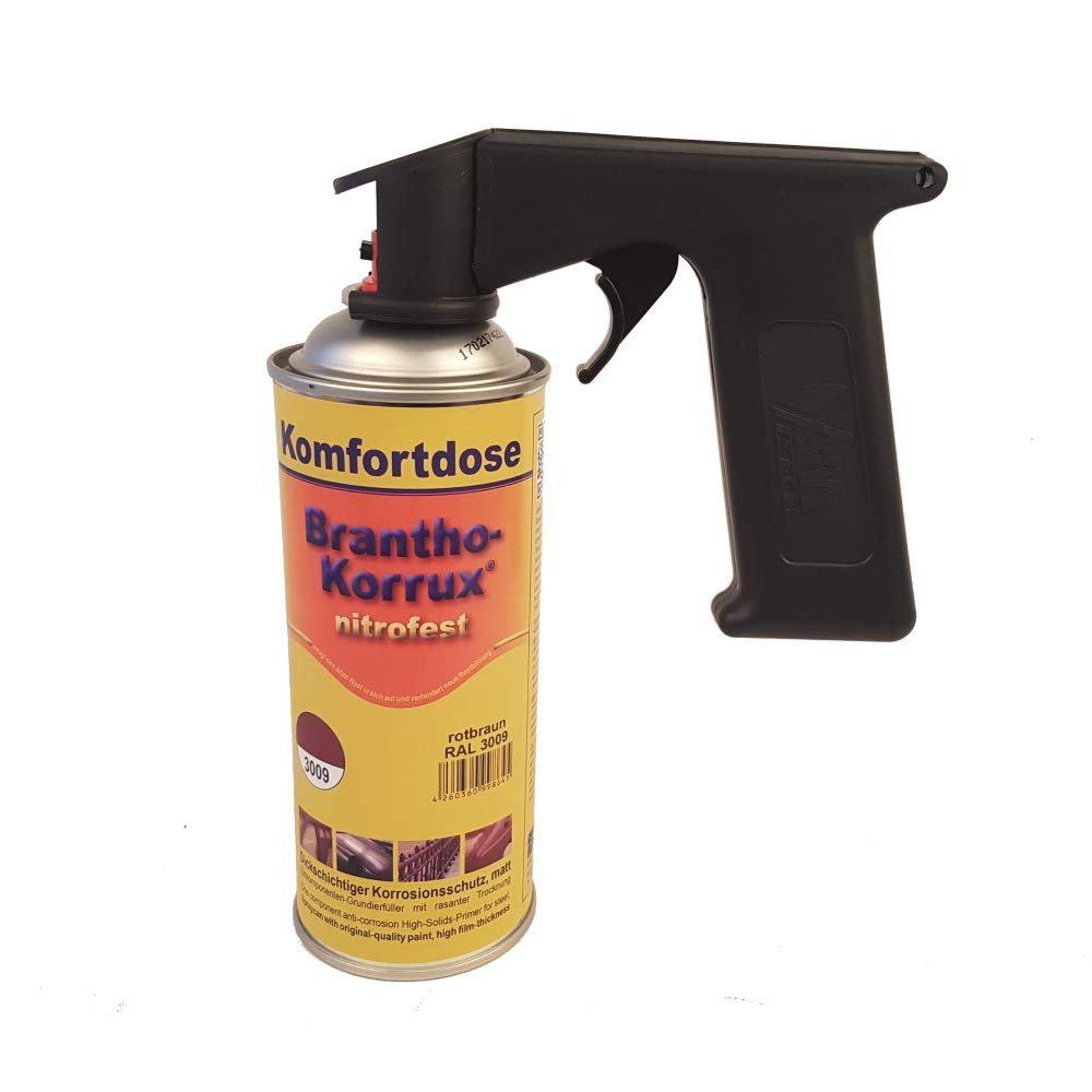 Brantho Korrux 3 x nitrofest rotbraun 400ml Spraydose Rostschutz Metallschutzfarbe + Spraydosenhandgriff