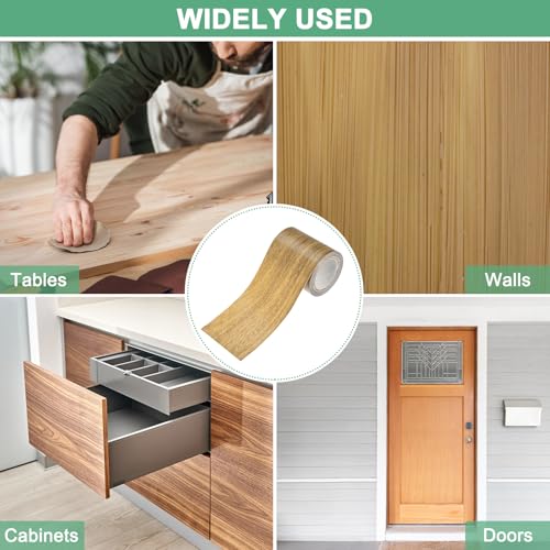 Image of M METERXITY 2-Roll Wood Grain Repair Tape, 2.24in x 15ft Textured Realistic Self-Adhesive Wood Floor Tape Contact Paper for Furniture /Floors /Home [Brown Oak]