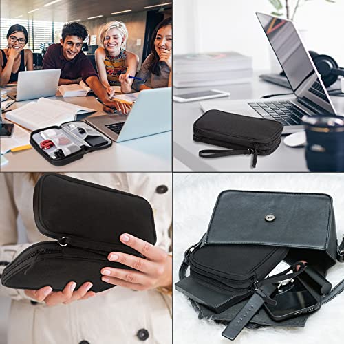 Arae Electronic Organizer, Travel Cable Organizer, Double Layers Portable Waterproof Pouch, Electronic Accessories Storage Case For Cable, Cord, Charger, Phone, Earphone (Black) #TOP5