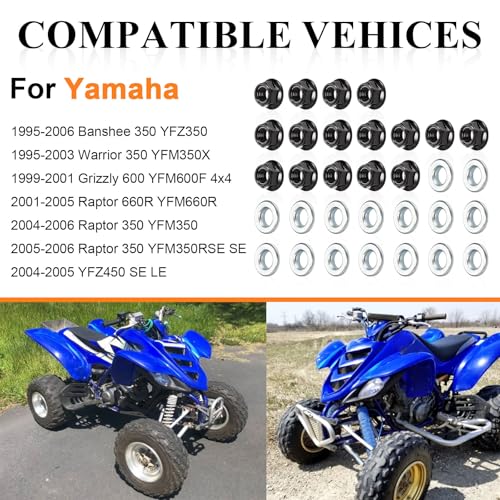 Image of Wheel Nut and Washer Kit for Yamaha Banshee 350 Warrior 350 Grizzly 350 Raptor 350 660R YFZ450 1995-2006