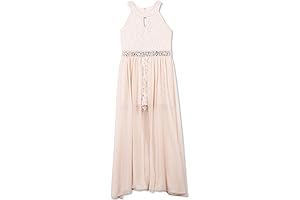 Élégant Girls' High Neck Romper Maxi Dress - Perfect for Prom Size 14-16
