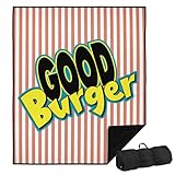 LOGOVISION Good Burger Picnic Outdoor Blanket, 50'x60' 3 Color Logo, Foldable Blanket for Picnic, Beach, Camping, Park, Tailgate
