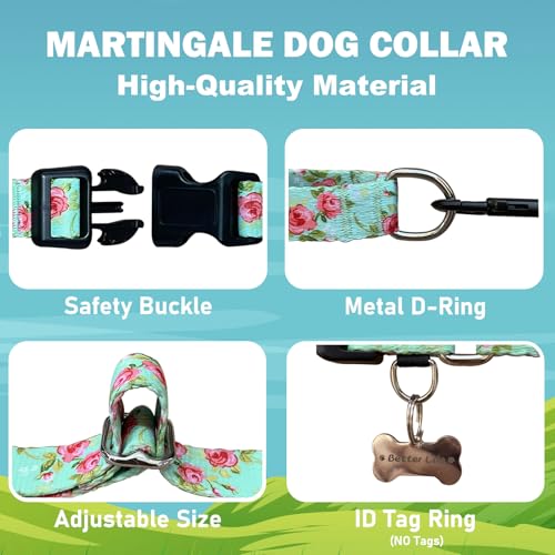 Fidohug Martingale Collar for Dogs with Buckle No Pull, Green Floral, XL by Fidohug - Used condition - Image 3