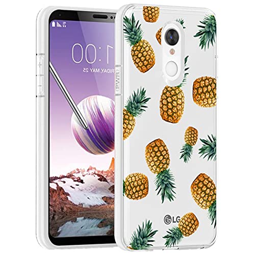 Vavies Case for LG Stylo 4/for LG Stylo 4 Plus/for LG Q Stylus Case for Girls Women, Slim Shockproof Clear Pattern Soft Flexible TPU Back Phone Protective Cover Cases for LG Stylo 4 (Pineapple)