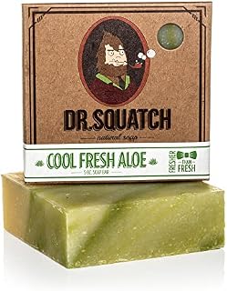 Cool Fresh Aloe Soap for Men  Naturally Refreshing Aloe Vera Soap for Men with Organic Oils  Bar Handmade in USA by Dr. Squatch