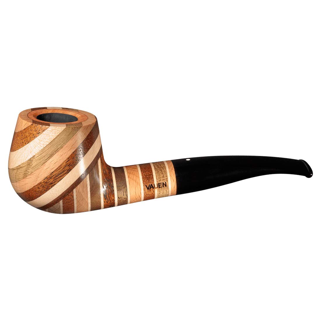 Vauen Hawaii Series Pipe Model 240, Precious Woods with Bruyère Wood Inserts, 9 mm, Made in Germany