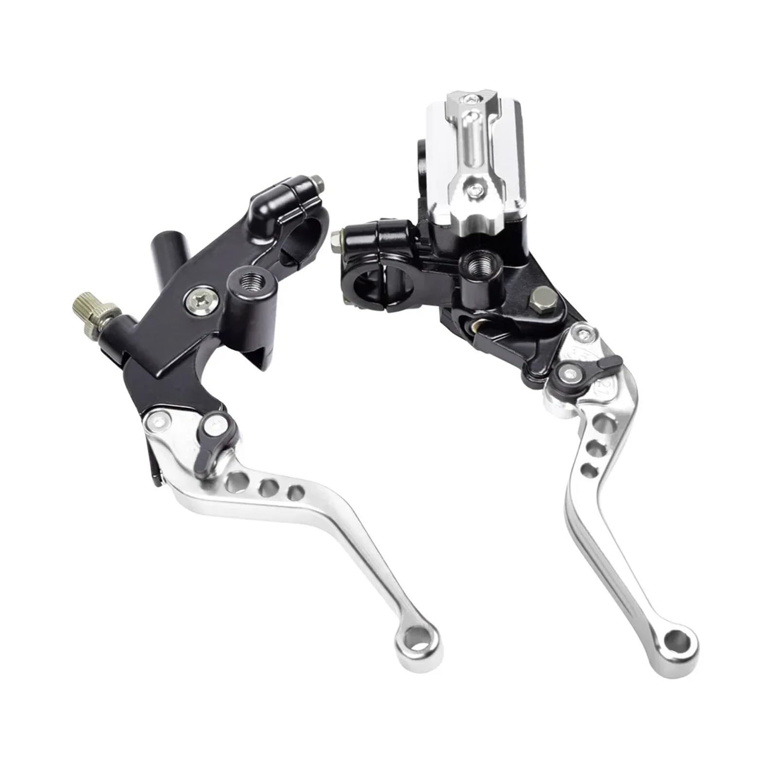 Ktebnwosd Silver Universal Motorcycle Brake Master Cylinder 22Mm Hydraulic Clutch Lever Adjustment Brake Clutch Handle For Ho&Nda For Ya&Maha Brake Clutchs Levers