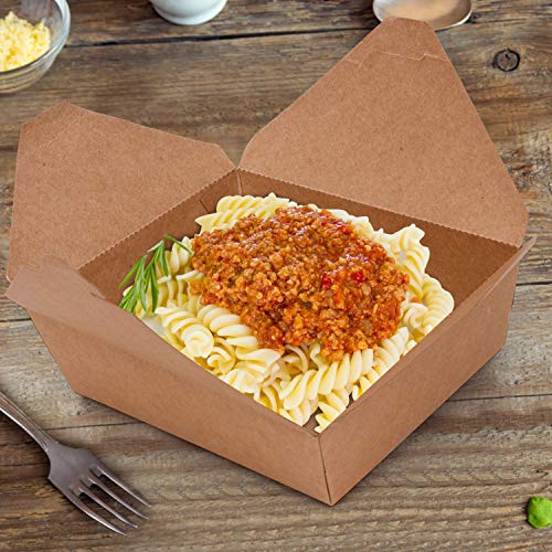 38 Oz Take Out Food Containers (50 Pack) Disposable Kraft Paper Food Container Takeout Box Microwaveble… #TOP4