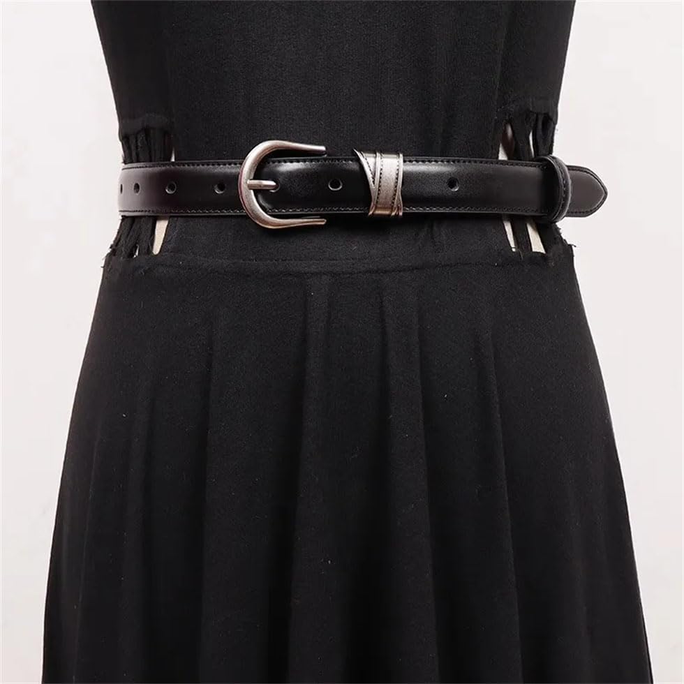 Pohullan Women Vintage Leather Dress Belts Clothing Accessories Decoration Narrow Belt Jeans Belt3