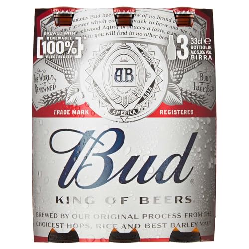 Budweiser Birra Bottiglia, 3 x 330ml