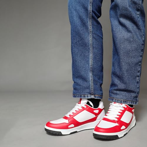 Image of O2 FUZE Men Sneakers Shoes - Breathable & Lightweight Men's Sneakers - Comfortable for Daily Use - Anti Skid Technology - Made with PU Leather & White Mesh - TPR Soles