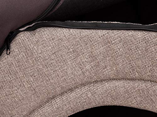 PillowPrim Hundehütte Hundehöhle Hundebett Hundehaus Katzenhöhle Größe XXXL - 76x72 cm Cappuccino mit braun
