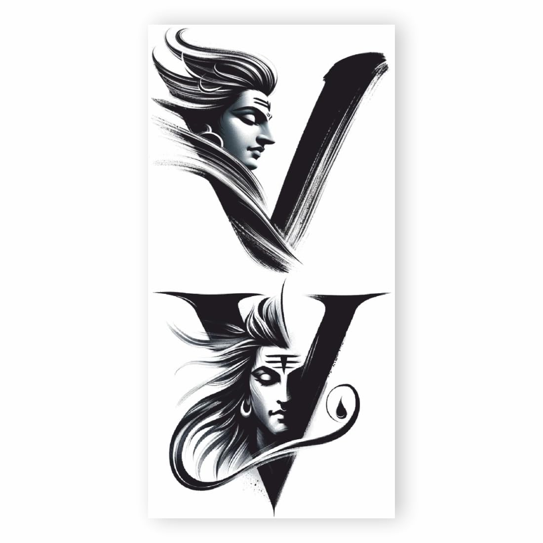 Temporary Tattoowala Lord Sankar V letter Temporary Tattoo,Sticker Tattoo, Fake Sticker For Male And Female Tattoo