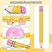 Dalycro 2Pcs 43-Inch Inflatable Pencil - Giant Blow Up Pencil Colorful Inflatable Crayons for Back to School Decorations, Birthday Party Supplies, and Room Decoration (Yellow, 2P-43in)