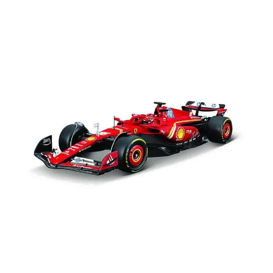 Bburago F1 Formula 1 FERRARI SF-24 (2024) WITH HELMET - SAINZ - 1:18 Scale - Incredibly Detailed Die-Cast Replica Collectible Race Car Model, Multiple Colours