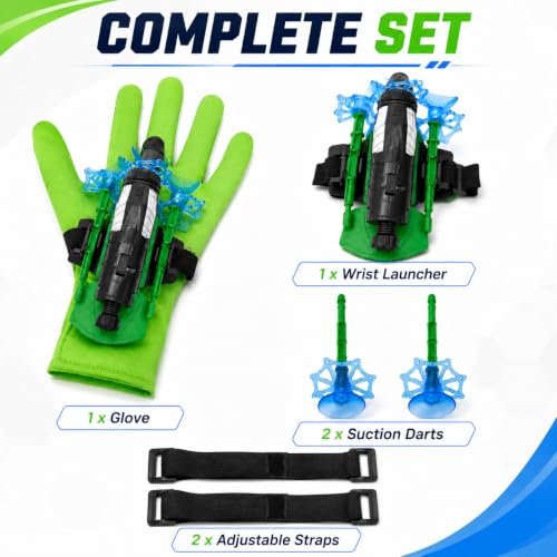 Image of Shooting Gloves (1pc) -(1 x Spider Web Shooters1 x Gloves1 x Sucker Darts x 2 belts2) Web Shooters Toy | Hero Launcher Wrist Web Shooting Action, Sticky Wall Soft Bomb