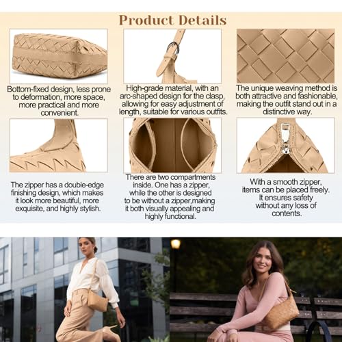 Bolso Hobo de Cuero Sintético Trenzado para Mujer miniatura 5