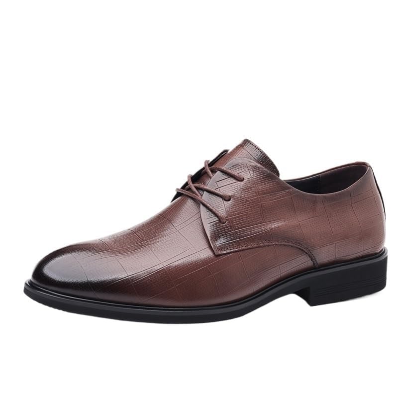 Men Oxford Lace Up Dress Shoes Leather Formal Business Office Wedding Tuxedo Classic Pointed Toe Shoes