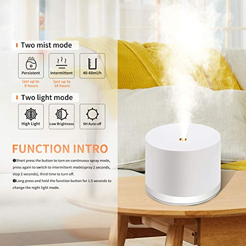 Maypal Humidifiers For Bedroom,Cool Mist Humidifier,780Ml Wireless Quiet Mini Humidifiers With Night Light For Baby Office,Easy To Clean,2 Spray Modes,Waterless Auto Shut-Off #TOP1