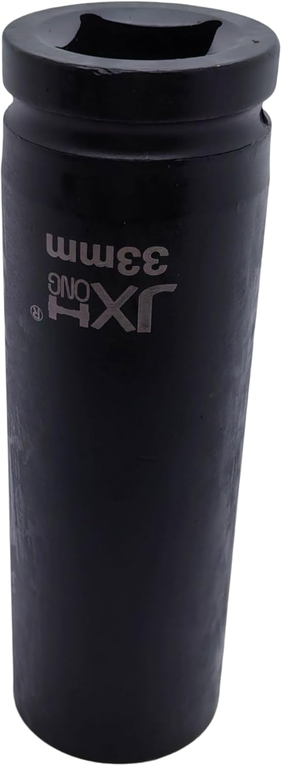 1-Inch Drive Metric Extra Deep Impact Socket, Heavy-Duty,6-Point, 6.3-Inch Long, Heat-Treated Cr-V Steel (33mm)