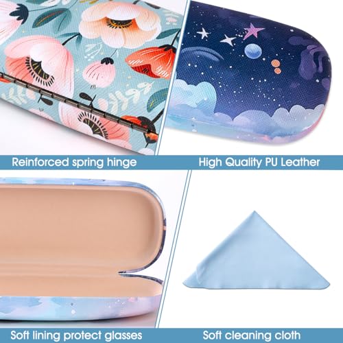 Image of PERFECTSIGHT Hard Shell Eyeglasses Case, PU Leather Protective Glasses Case, Cute Eyeglass Case for Women Men Girls
