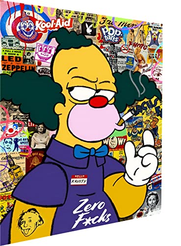 Motif imprime sur toile Simpsons Krusty deco murale pop art 80 x 60