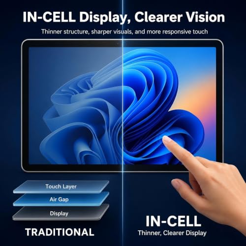 Image of AWOW 10.1 inch Tablet with Keyboard, 2-in-1 Mini Laptop Tablet PC, Intel N150, 12GB RAM 256GB SSD, in-Cell Display, 36W PD Fast Charging, WiFi 6, BT 5.0, HDMI, Type-C, 8MP+5MP Camera