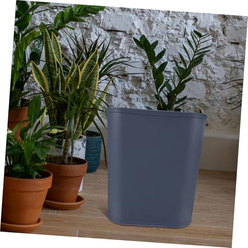 Caneca de basura rectangular pequeña gris de plástico miniatura 6