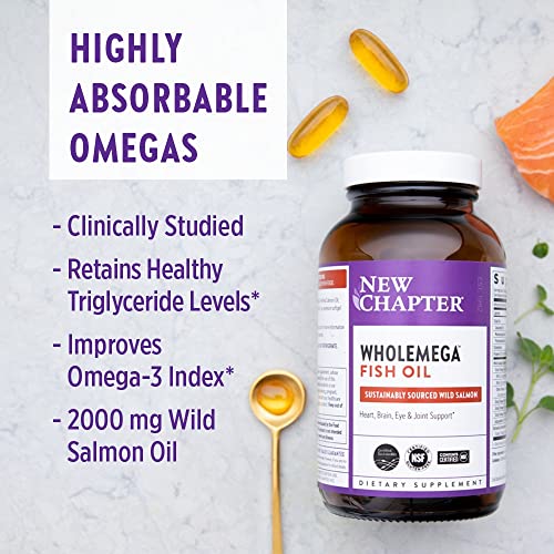 New Chapter, Wholemega, Whole Fish Oil, ExtraVirgin Wild Alaskan