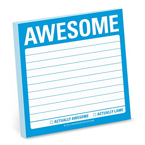 1-Count Knock Knock Awesome Sticky Notes, Memo Sticky Notes, 3 x 3-inches Each