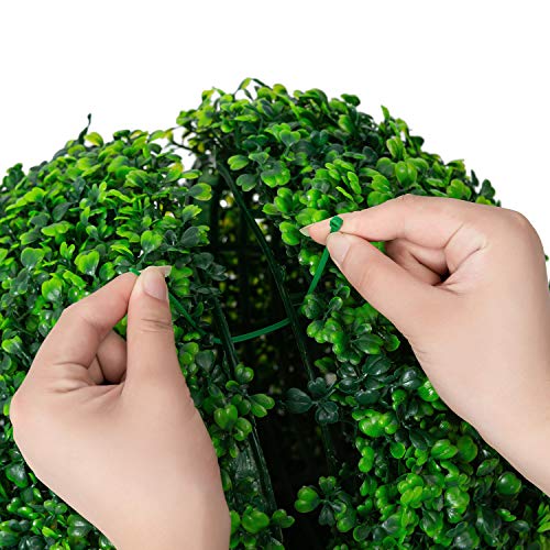 THE BLOOM TIMES Boxwood Ball, 2 Pack 19.7 Inch Artificial Topiary Plants, Faux Ball for Wedding, Party, Home, Front Patio, Planter, Yard, Indoor or Outdoor Decoration - Thumbnail 3
