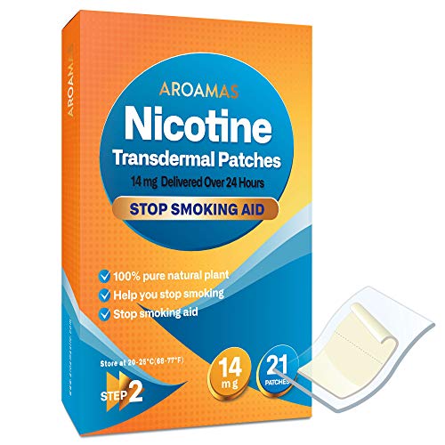 Aroamas Nicotine Patches [Step 2 (14mg), 21 Counts] for Smoking Cessation: for Week 7~8 - Nicotine Transdermal Patches to Quit Cigarettes - Thumbnail 2
