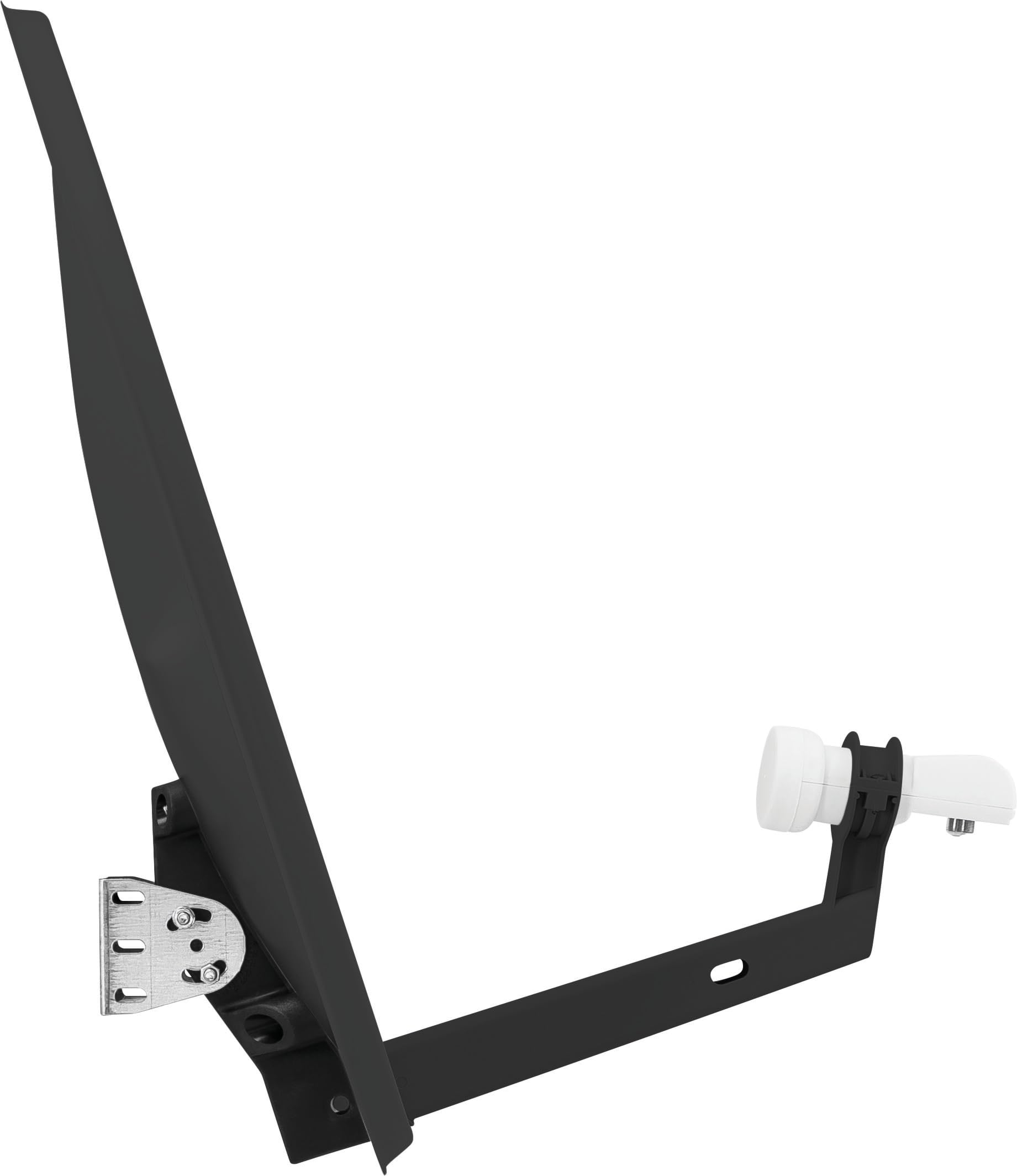 TechniSat TECHNITENNE 60 Satelliten-Schüssel 60 cm digital Sat Anlage Komplettset mit Masthalterung und Universal-Twin-LNB anthrazit