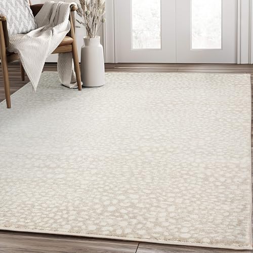 Tapete decorativo Abani 6' x 9' beige animal print miniatura 1