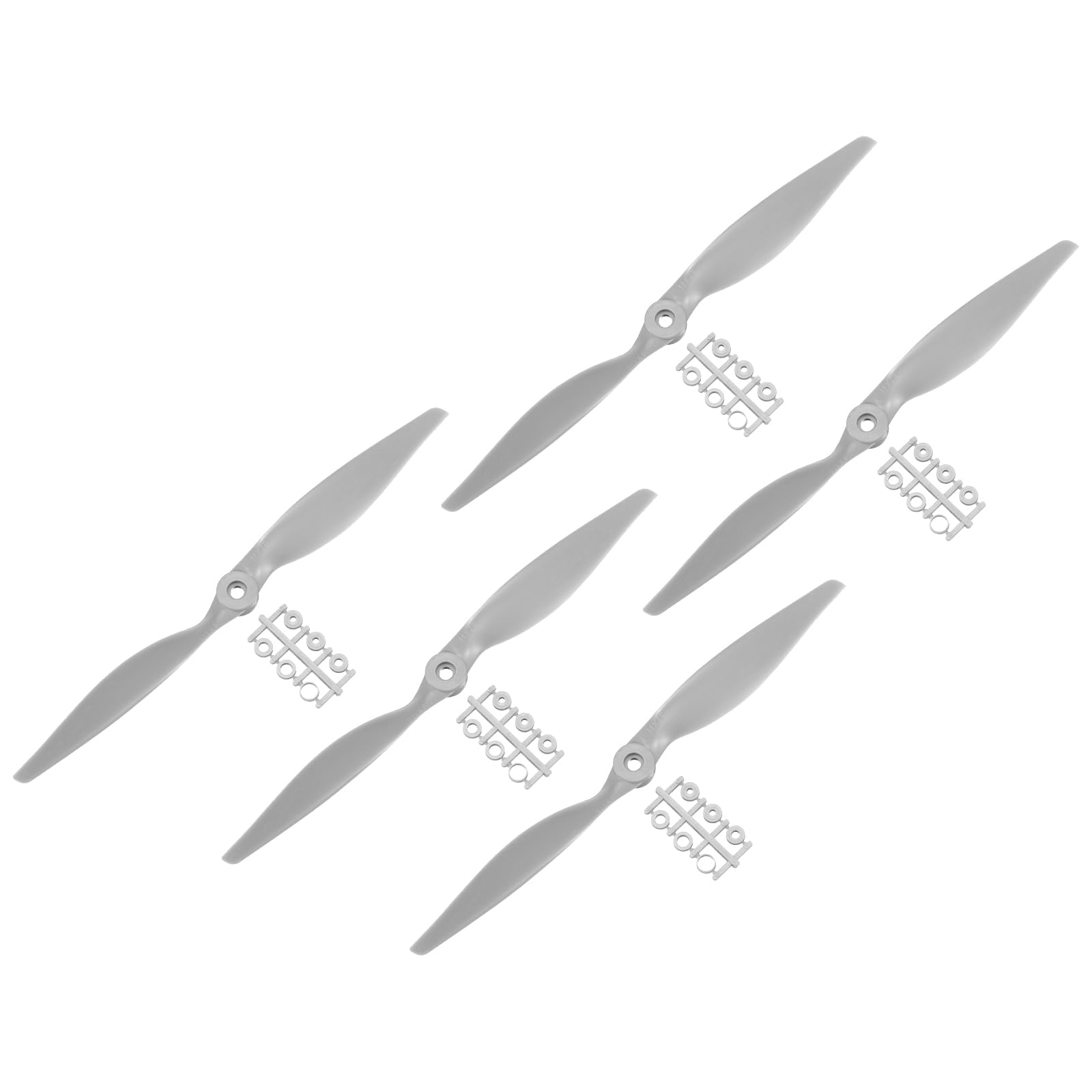 5Pcs 11x7 Inch Propeller RC Propellers 2-Vane Blades Props Gray with Adapter Rings for RC Airplane Aircraft Prop Replacement