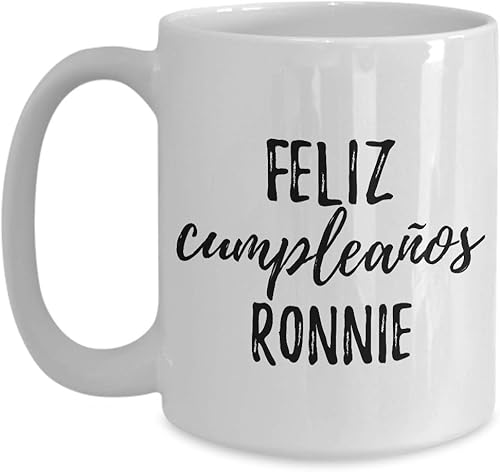 Miniatura 9 de Feliz Cumpleanos Ronnie Mug Spanish Happy Birthday Personalized Name Gift Coffee Tea Cup 11 oz