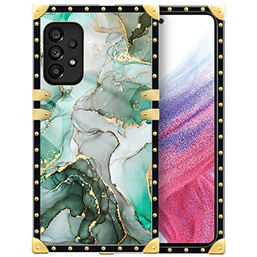Coque rigide Samsung A53 5G 6,5 pouces carrée verte et or